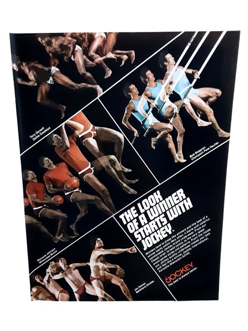 1978 Jockey Underwear Tony Dorsett Jim Palmer Vintage Print Ad